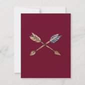 Bourgondische Boho Bruiloft Borrel Kaart (Achterkant)