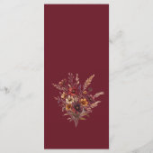 Bourgondische Boho Chic Wilde Bloemen Elegante Tro Menu (Achterkant)