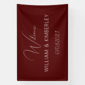 Bourgondische Boho Klassieke Rustieke Simpele Mode Spandoek (Verticaal)