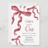 Bourgondische boog 1e verjaardag uitnodiging (Voorkant)