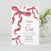 Bourgondische boog 1e verjaardag uitnodiging (Staand voorkant)