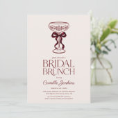 Bourgondische Boog Bruids Brunch Uitnodiging (Staand voorkant)