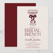 Bourgondische Boog Bruids Brunch Uitnodiging (Voorkant / Achterkant)