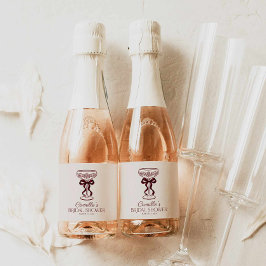 Bourgondische Boog Bruiloft Bruidsshower Mini Cham Sparkling Wijnetiket