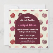 Bourgondische boog en rode cirkel huwelijksuitnodi save the date (Voorkant)