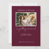 Bourgondische boog foto bruiloft save the date (Achterkant)