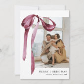 Bourgondische boog foto feestdagenkaart (Voorkant)