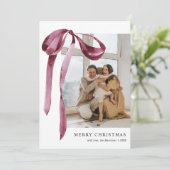 Bourgondische boog foto feestdagenkaart (Staand voorkant)