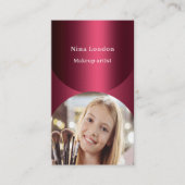 Bourgondische boog foto Qr code Facebook premium Visitekaartje (Voorkant)