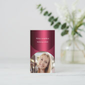 Bourgondische boog foto Qr code Facebook premium Visitekaartje (Staand voorkant)