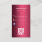 Bourgondische boog foto Qr code Facebook premium Visitekaartje (Achterkant)
