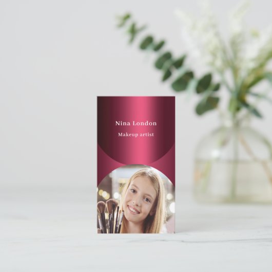 Bourgondische boog foto Qr code Facebook Visitekaartje (Staand voorkant)