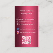 Bourgondische boog foto Qr code social media premi Visitekaartje (Achterkant)