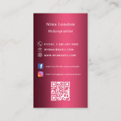 Bourgondische boog foto Qr code sociale media Visitekaartje (Achterkant)