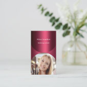 Bourgondische boog foto Qr code sociale media Visitekaartje (Staand voorkant)