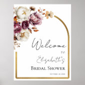 Bourgondische boog Herfst Vrijgezellenfeest welkom Poster (Voorkant)