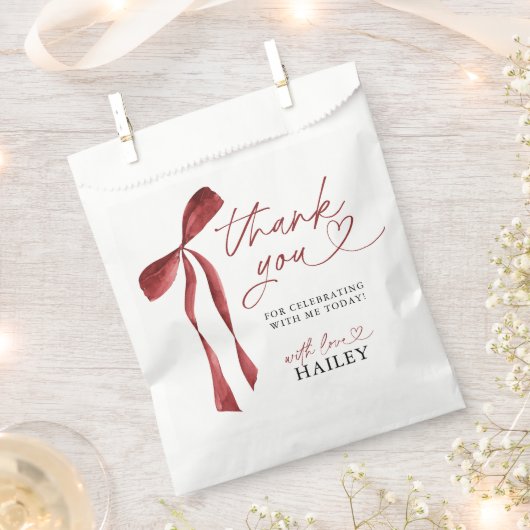 Bourgondische boog Ze bindt het knoop Vrijgezellen Bedankzakje (Geknipt)