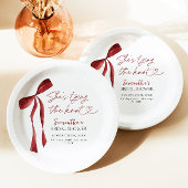 Bourgondische boog Ze bindt het knoop Vrijgezellen Papieren Bordje