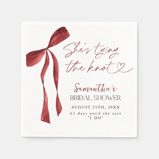 Bourgondische boog Ze bindt het knoop Vrijgezellen Servet (Voorkant)