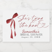 Bourgondische boog Ze bindt het knoop Vrijgezellen Sparkling Wijnetiket (Enkel label)