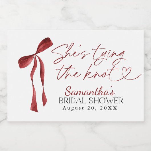 Bourgondische boog Ze bindt het knoop Vrijgezellen Sparkling Wijnetiket (Enkel label)