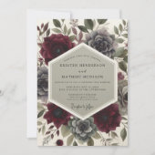 Bourgondische Botanische Bruiloftsbruid Kaart (Voorkant)