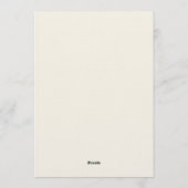 Bourgondische Botanische Bruiloftsbruid Kaart (Achterkant)