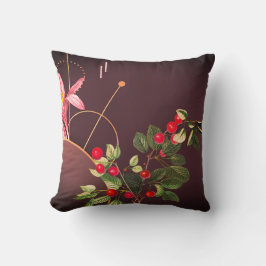 Bourgondische botanische kersen abstracte achtergr kussen