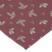 Bourgondische botanische kersttafelloper medium tafelloper (Hoek)