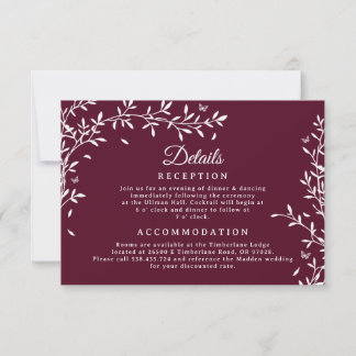 Bourgondische botanische trouwdetails kaart
