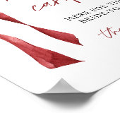 Bourgondische Bow Bruids Recept Kaarten Sign Poster (Hoek)