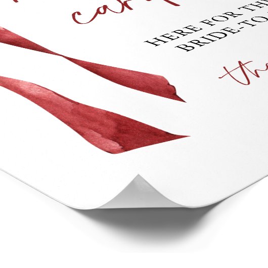 Bourgondische Bow Bruids Recept Kaarten Sign Poster (Hoek)