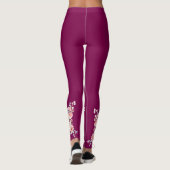 Bourgondische bruidsbloem bruid & bruidsmeisjes leggings (Achterkant)