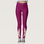 Bourgondische bruidsbloem bruid & bruidsmeisjes leggings (Voorkant)