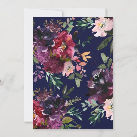 Bourgondische bruidsdouche uitnodiging (Achterkant)