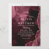 Bourgondische bruiloft Agaat & Goud Koninklijke br Kaart (Voorkant)