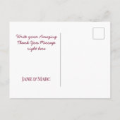 Bourgondische bruiloft bedankkaarten Elegant scrip Briefkaart (Achterkant)