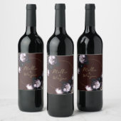 Bourgondische bruiloft bloemenlabel wijn etiket (Flessen)