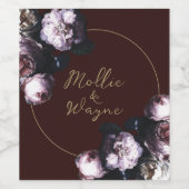 Bourgondische bruiloft bloemenlabel wijn etiket (Enkel label)