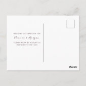 Bourgondische bruiloft bloemenscript uitnodiging (Achterkant)