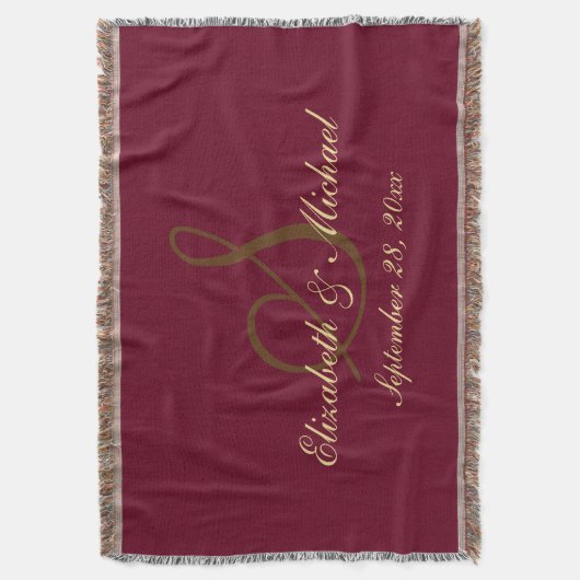 Bourgondische bruiloft bruid bruidegom naam datum  deken (Voorkant Verticaal)