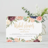 Bourgondische Bruiloft Bruidsfeest Landschap Bloem Kaart (Staand voorkant)