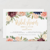 Bourgondische Bruiloft Bruidsfeest Landschap Bloem Kaart (Voorkant / Achterkant)