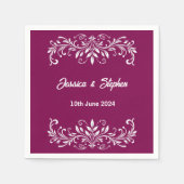 Bourgondische bruiloft cocktail servet (Voorkant)