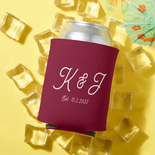 Bourgondische bruiloft gunst monogram Koelbox Blikjeskoeler (Insitu Zomer)