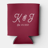 Bourgondische bruiloft gunst monogram Koelbox Blikjeskoeler (Voorkant)