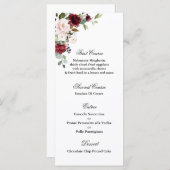 Bourgondische bruiloft menu Sjabloon (Voorkant / Achterkant)