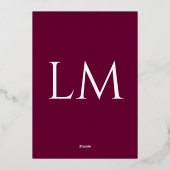 Bourgondische bruiloft (Retro-Dotted) Folie Uitnodiging (Achterkant)