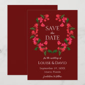 Bourgondische bruiloft Save the date Kaart (Voorkant / Achterkant)