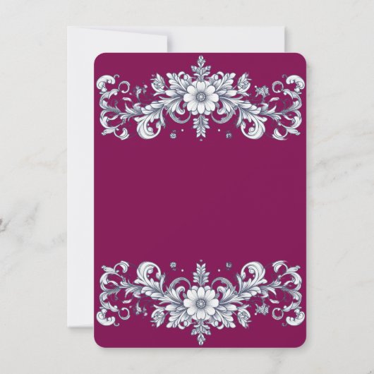 Bourgondische bruiloft save the date Kaart (Achterkant)